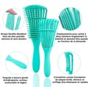 Brosse Démêlante Flexible pour Cheveux Bouclés Bleu