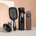 Kit Coiffure 4 Pièces : Brosse Démêlant & Pulvérisateur & Applicateur Graduée & Peigne de Massage